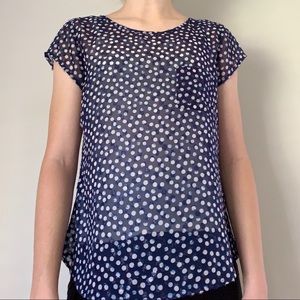 Banana republic sheer polka dot shirt